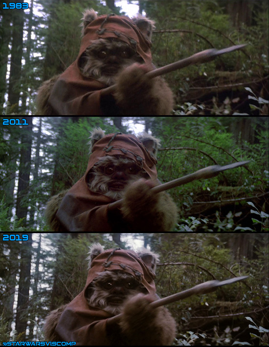 Wicket was given new eyes in select scenes for the Blu-ray and again in 4K.