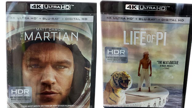 Mock-up UHD BD packaging for Fox's The Martian & Life of Pi