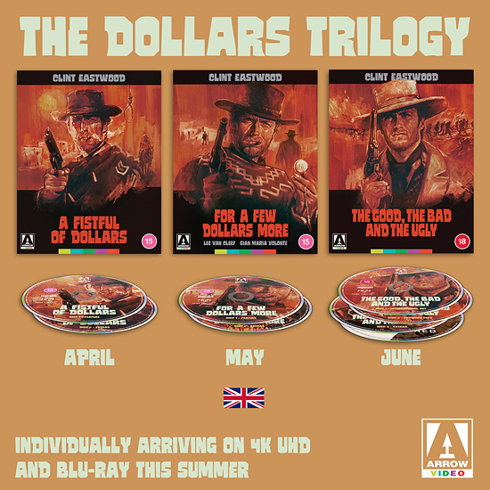 Arrow Video UK's Dollars Trilogy 4K UHDs