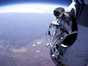 Crazy man + space jump = AWESOME!
