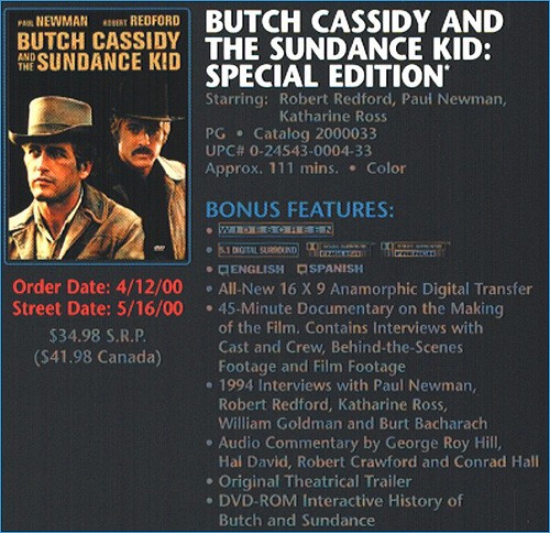 Butch Cassidy & the Sundance Kid sell sheet  (85k)