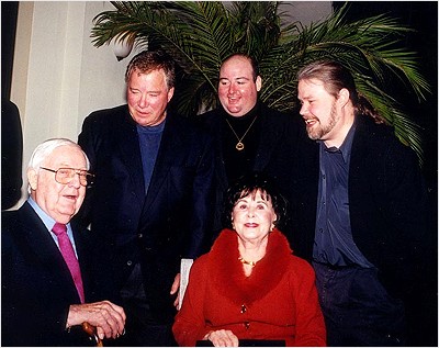 L to R: Robert Wise, William Shatner, David C. Fein (producer), Millicent Wise (in front) and Daren R. Dochterman (visual effects supervisor)