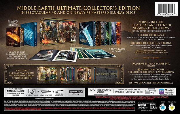 Middle-Earth 31-Disc Ultimate Collector’s Edition (4K UHD and Blu-ray box set)