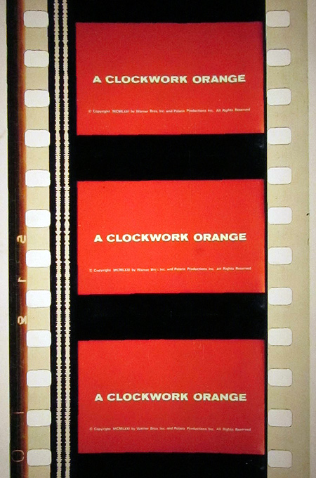 A 35 mm film clipping from A Clockwork Orange (1971)
