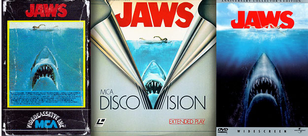 Jaws on VHS, DiscoVision & DVD