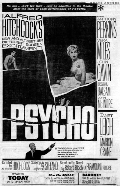 Psycho newspaper ad