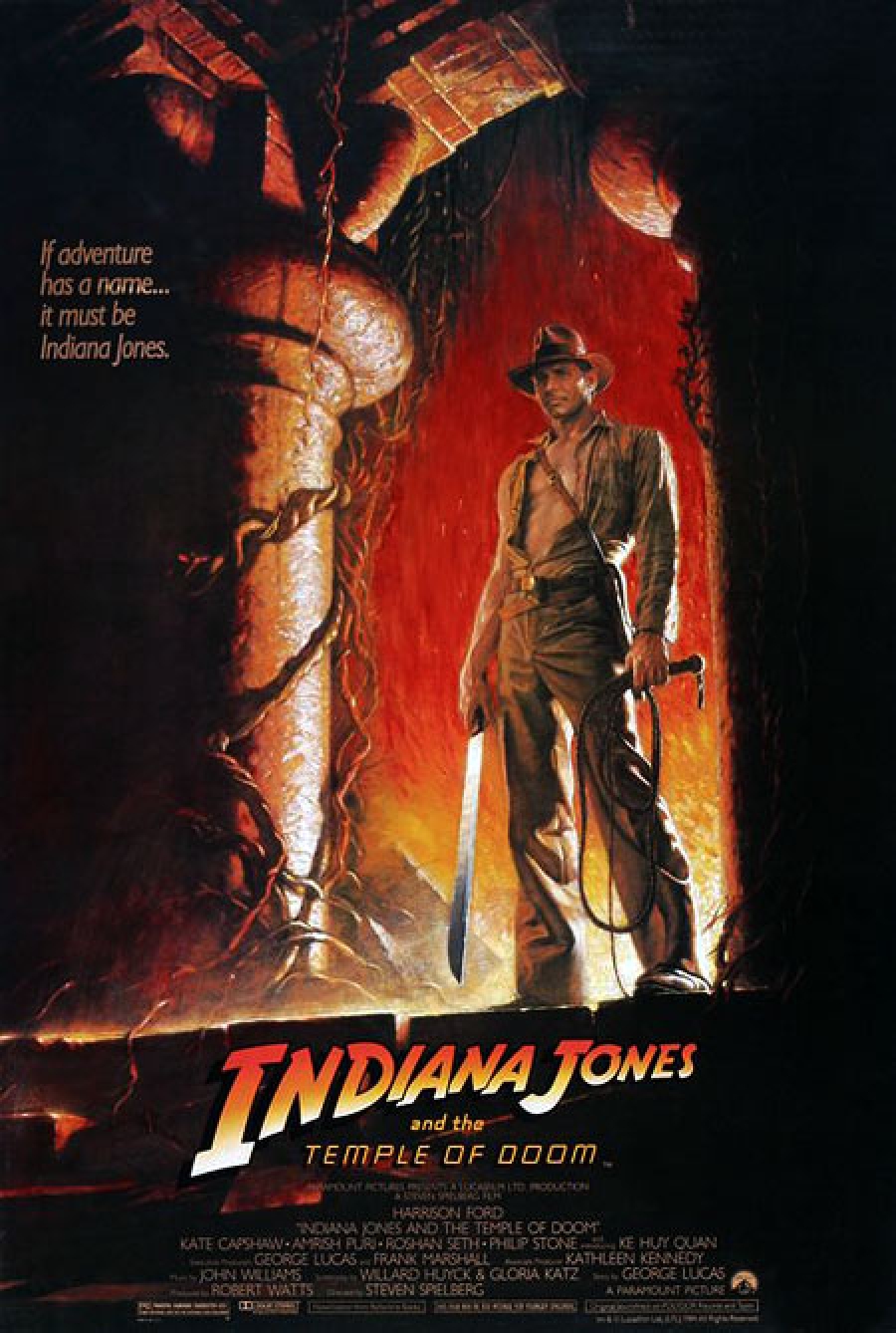 1984 Vintage Indiana Jones & The Temple of Doom Promotional Movie Pin Badge